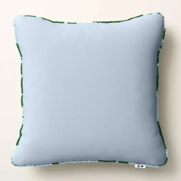 Kate Spade Classic Rose Beaded Green and Blue Pillow NWT - Picture 2 of 7